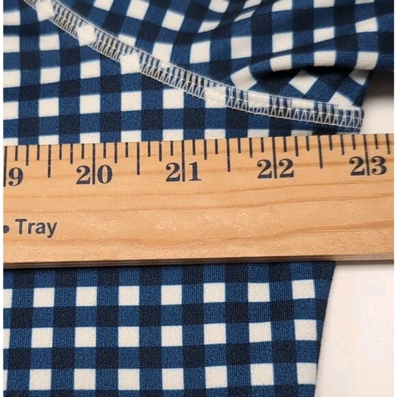 T by Talbots Full Zip Jacket Womens XL Navy White Check Activewear Pockets UPF - Picture 10 of 12